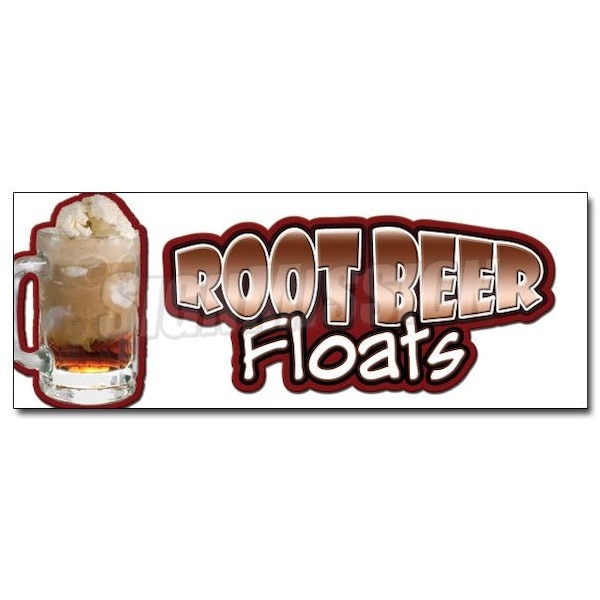 ROOT BEER FLOATS DECAL sticker rootbeer float mug ice cream supplies, D-36 Root Beer Floats